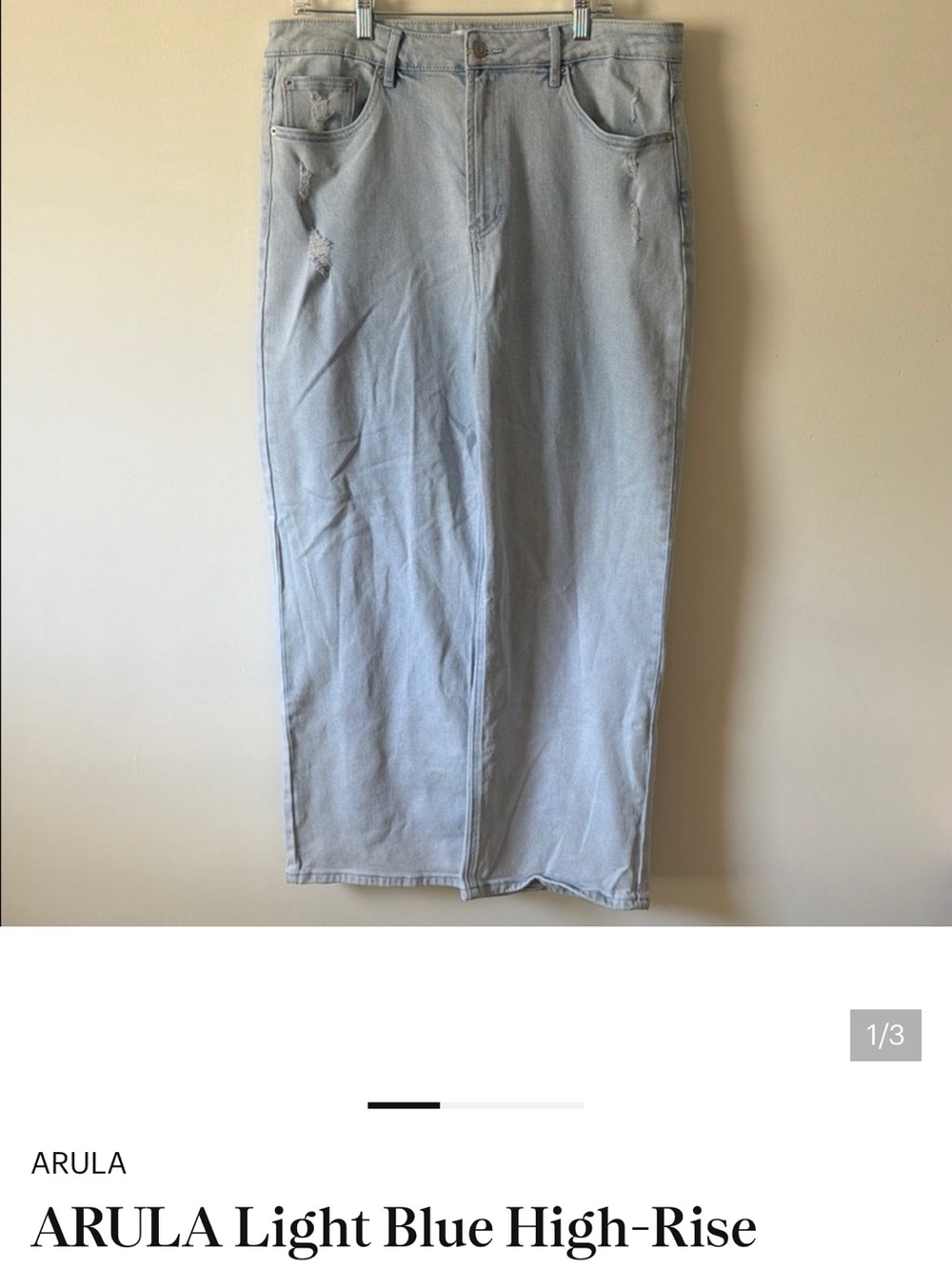 ARULA Pale Blue High-Rise Jeans and Dress